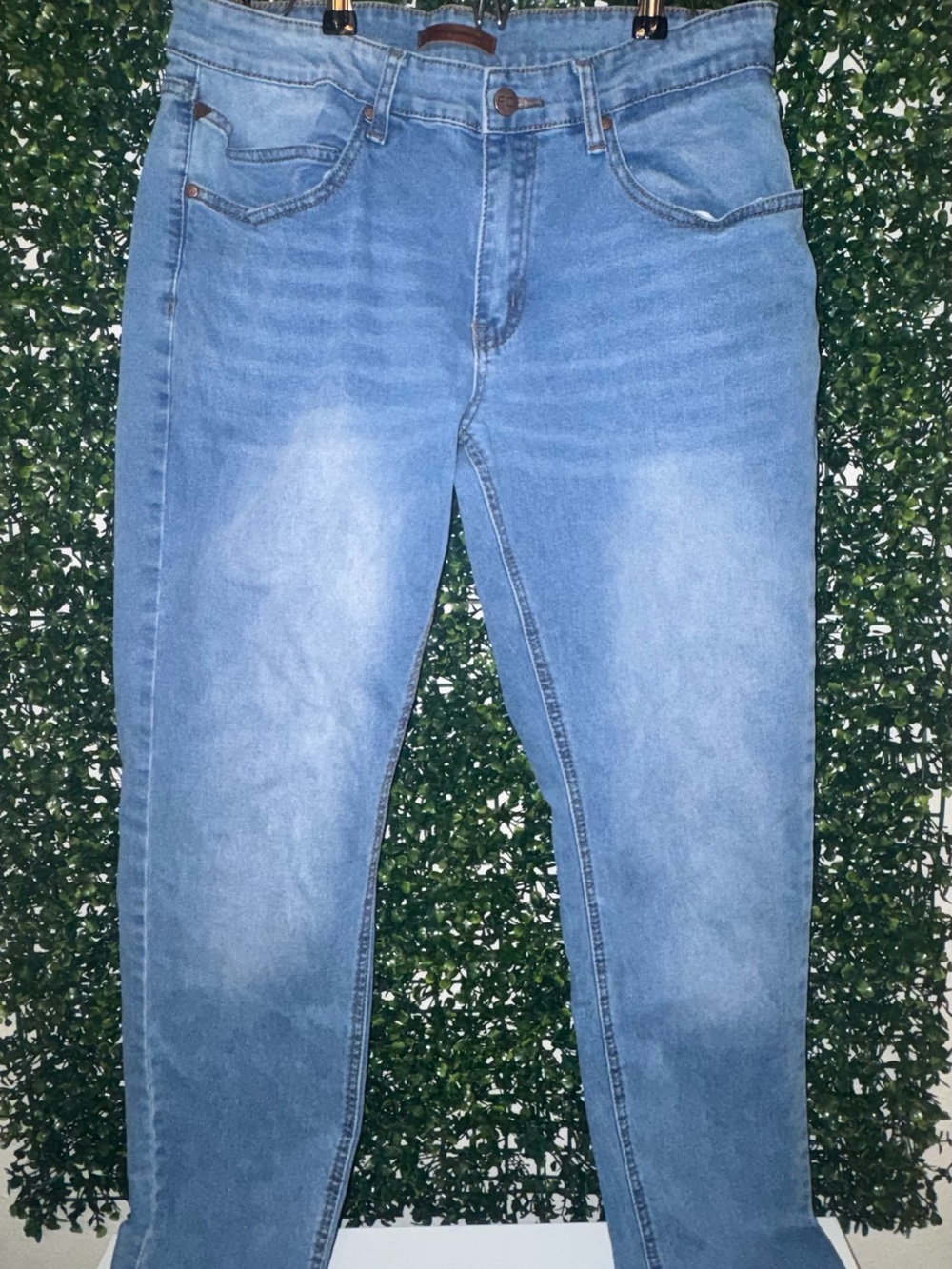 French Connection Men's Light Blue Slim Straight Jeans